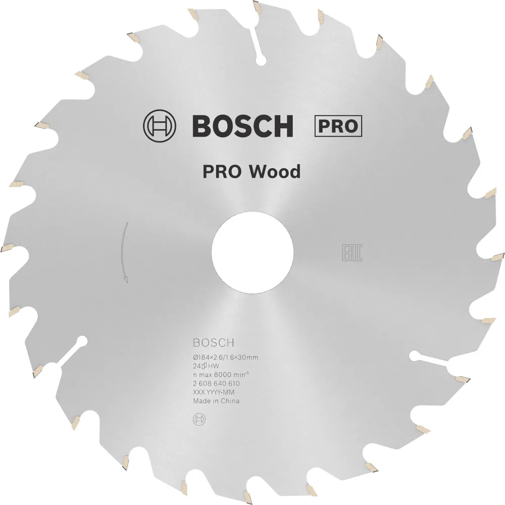 Bosch PRO Wood Kreissägeblatt 184 x 2,6 x 30 mm - 2608640610