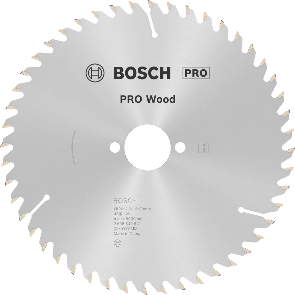 Bosch PRO Wood Kreissägeblatt 190 x 2,6 x 30 mm - 2608640617