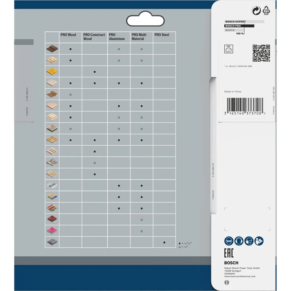 Bosch PRO Wood Kreissägeblatt 190 x 2,6 x 30 mm - 2608641188