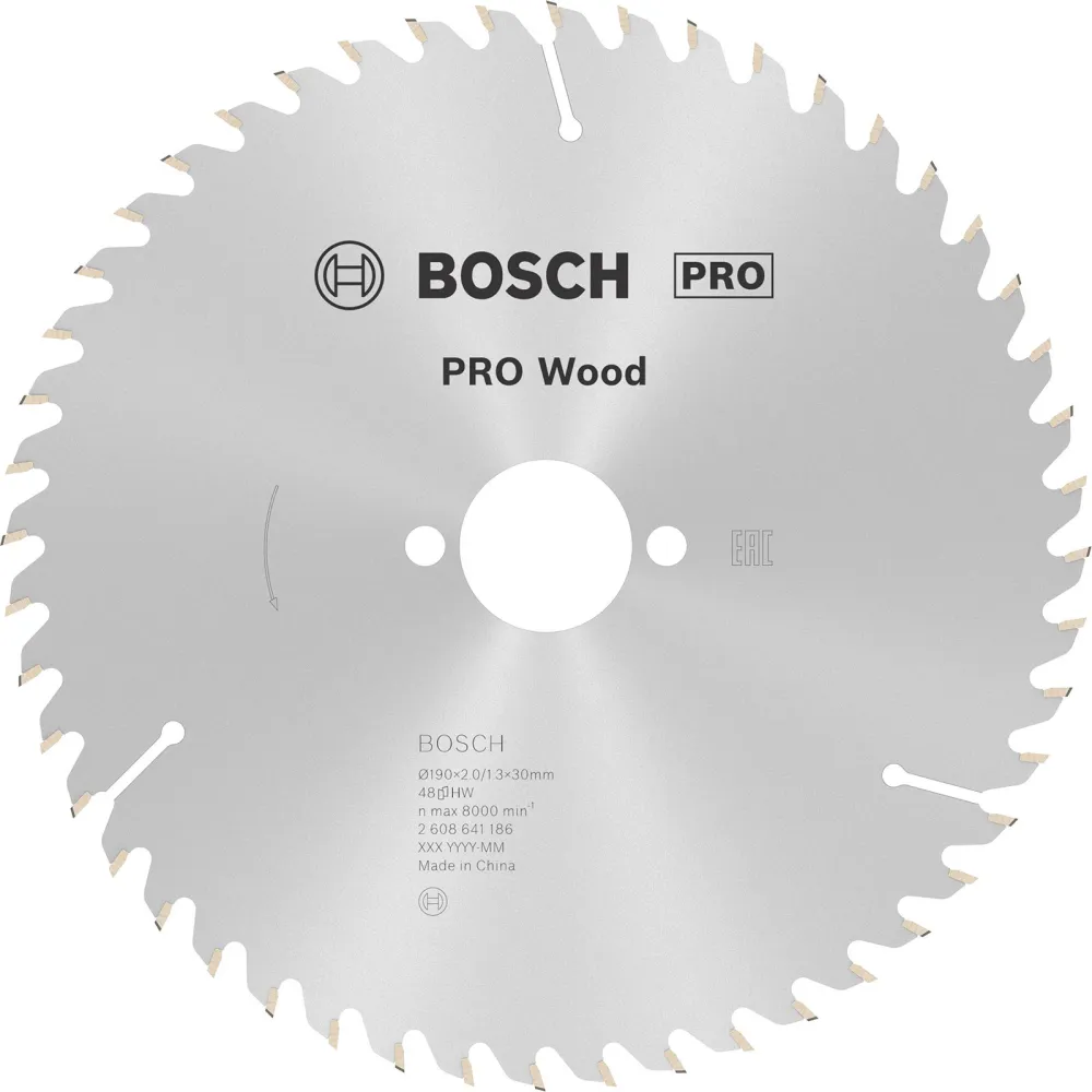 Bosch PRO Wood Kreissägeblatt 190 x 2 x 30 mm - 2608641186