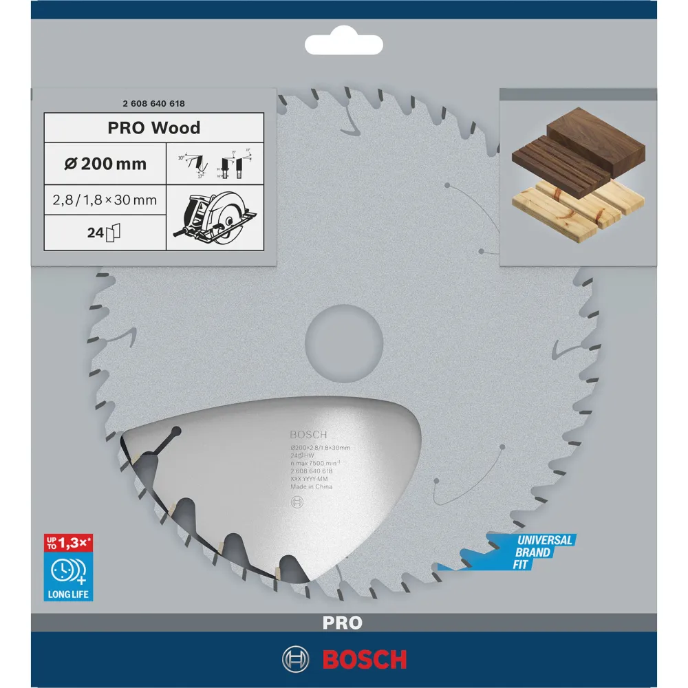 Bosch PRO Wood Kreissägeblatt 200 x 2,8 x 30 mm - 2608640618