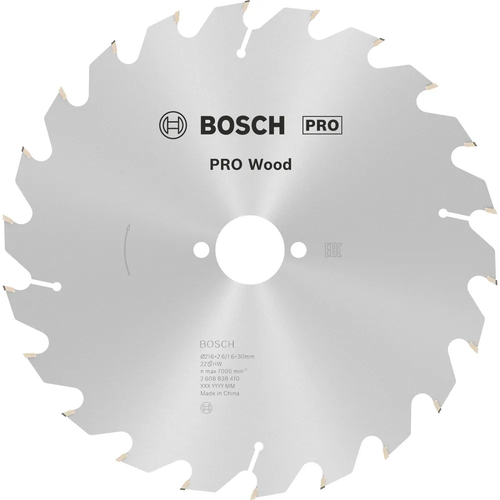 Bosch PRO Wood Kreissägeblatt 216 x 2,6 x 30 mm - 2608838410
