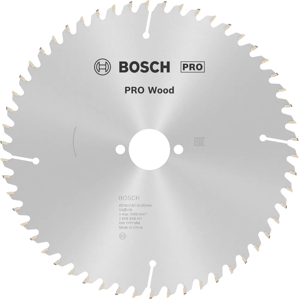 Bosch PRO Wood Kreissägeblatt 216 x 2,6 x 30 mm - 2608838411