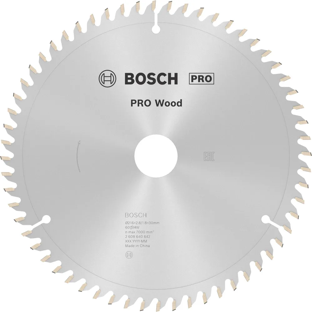Bosch PRO Wood Kreissägeblatt 216 x 2,8 x 30 mm - 2608640642