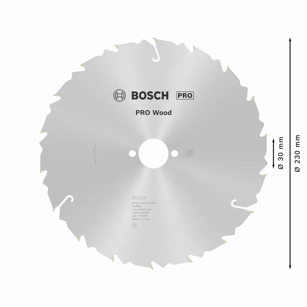 Bosch PRO Wood Kreissägeblatt 230 x 2,4 x 30 mm - 2608640804