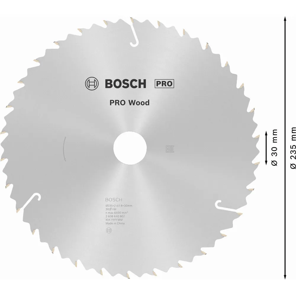 Bosch PRO Wood Kreissägeblatt 235 x 2,4 x 30 mm - 2608640807
