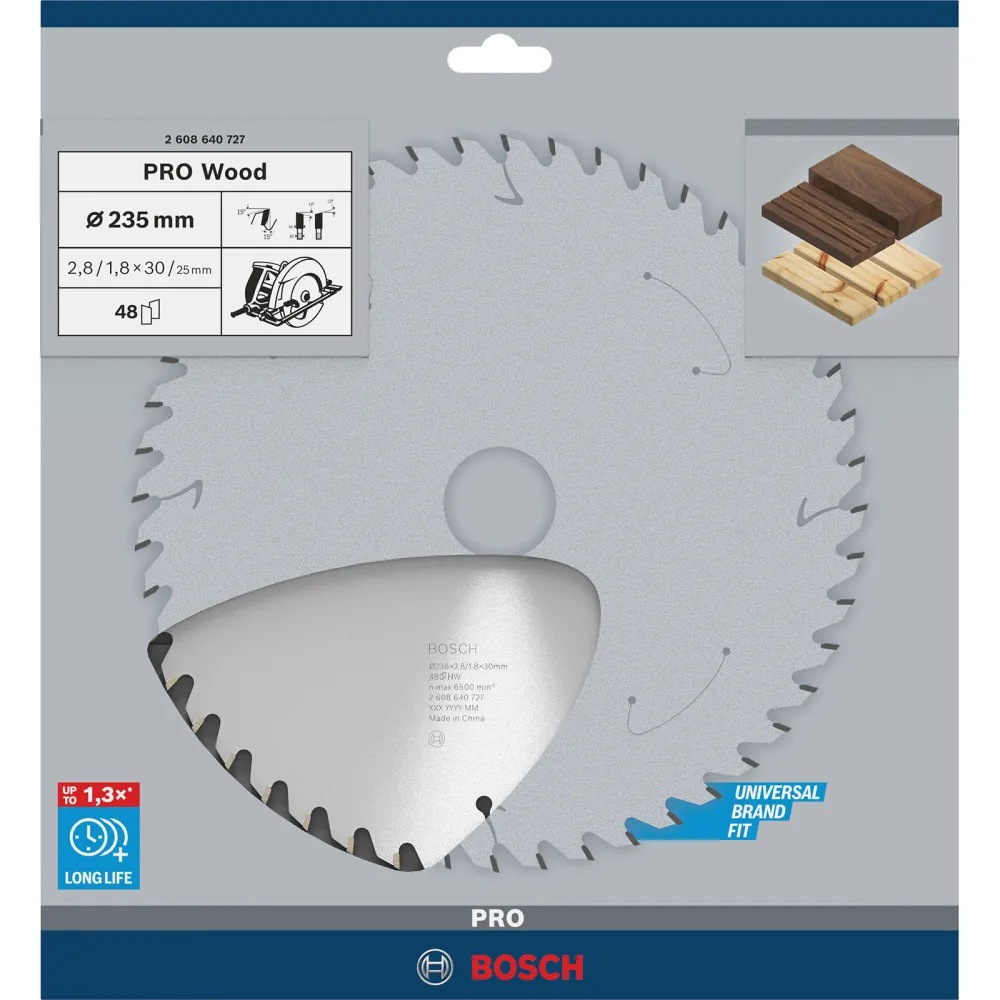 Bosch PRO Wood Kreissägeblatt 235 x 2,8 x 30 mm - 2608640727
