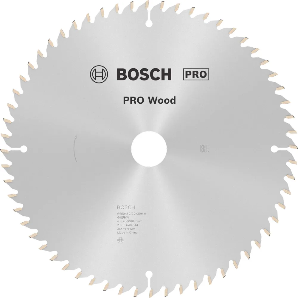 Bosch PRO Wood Kreissägeblatt 250 x 3,2 x 30 mm - 2608640644