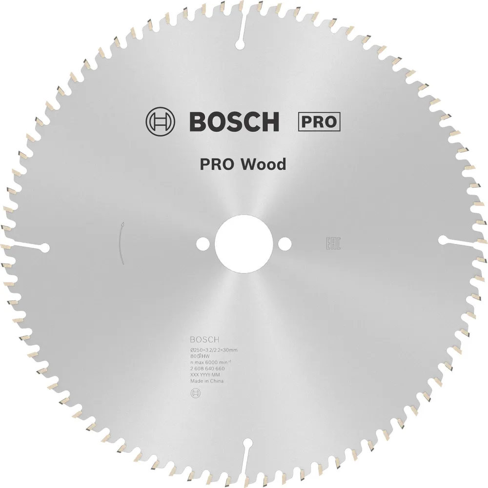 Bosch PRO Wood Kreissägeblatt 250 x 3,2 x 30 mm - 2608640660