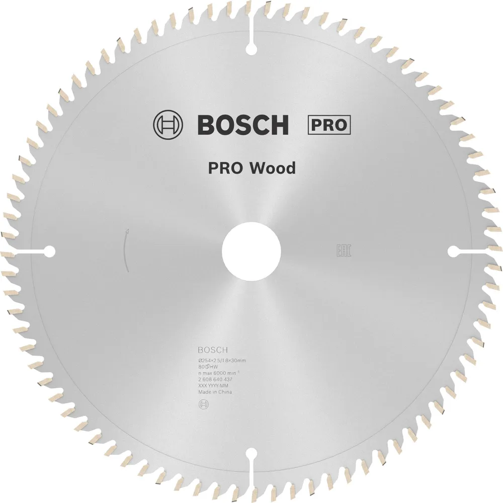 Bosch PRO Wood Kreissägeblatt 254 x 2,5 x 30 mm - 2608640437