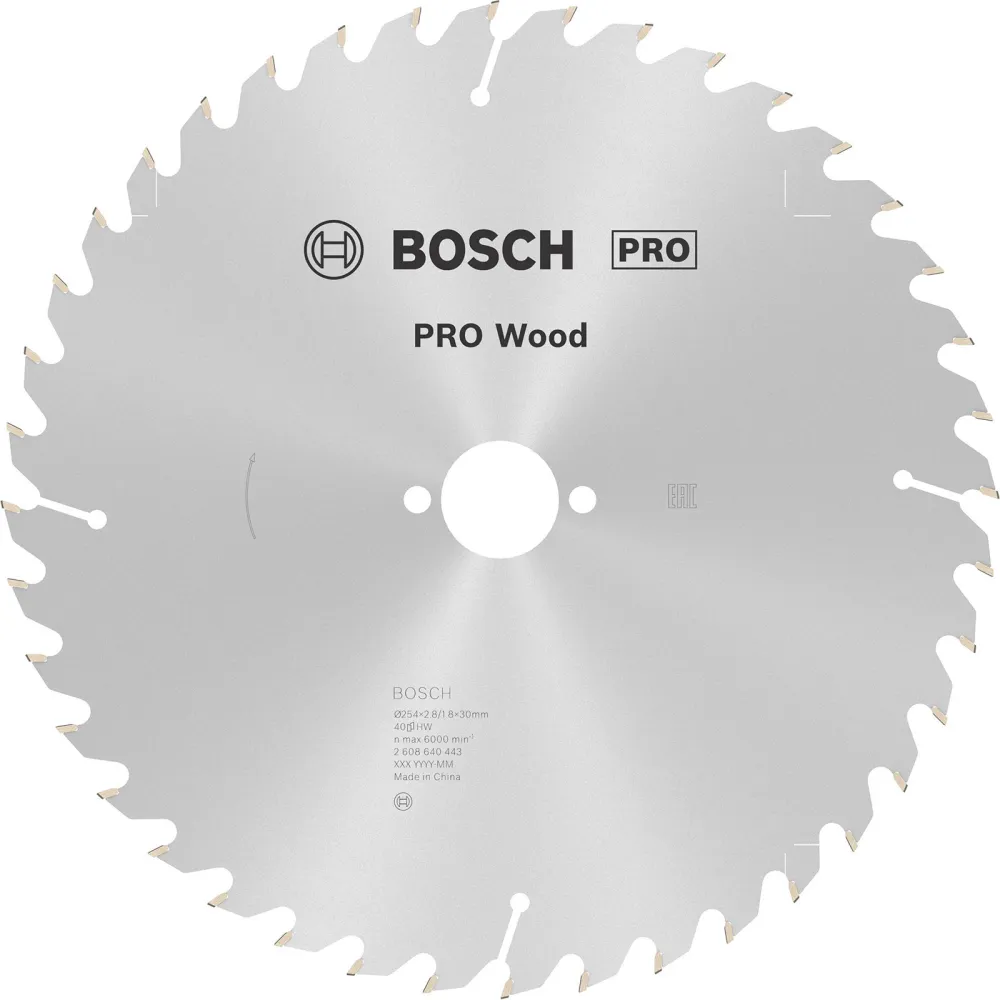 Bosch PRO Wood Kreissägeblatt 254 x 2,8 x 30 mm - 2608640443