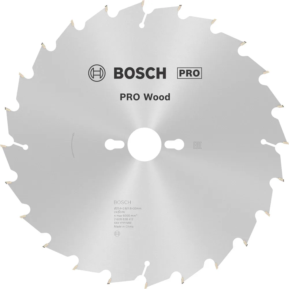 Bosch PRO Wood Kreissägeblatt 254 x 2,8 x 30 mm - 2608838412