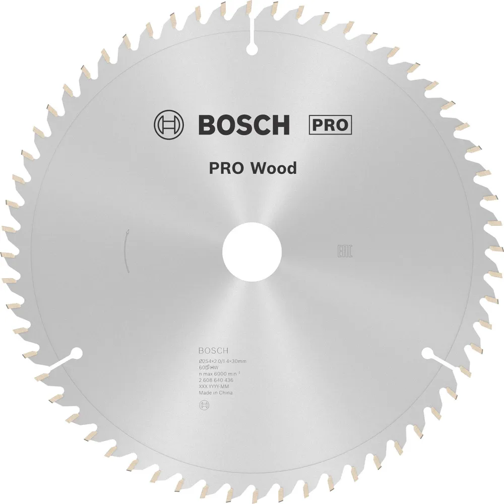 Bosch PRO Wood Kreissägeblatt 254 x 2 x 30 mm - 2608640436