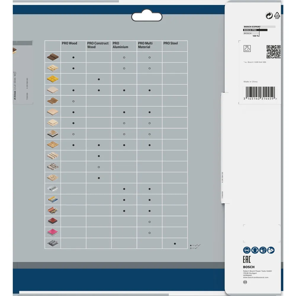Bosch PRO Wood Kreissägeblatt 254 x 2 x 30 mm - 2608640436