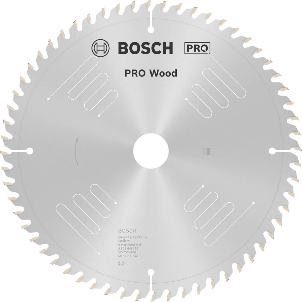 Bosch PRO Wood Kreissägeblatt 254 x 3,2 x 30 mm - 2608641765