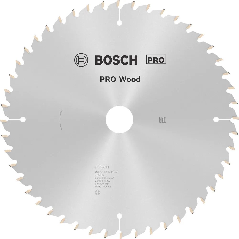 Bosch PRO Wood Kreissägeblatt 260 x 3,2 x 30 mm - 2608641202