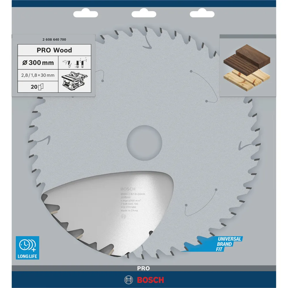Bosch PRO Wood Kreissägeblatt 300 x 2,8 x 30 mm - 2608640700