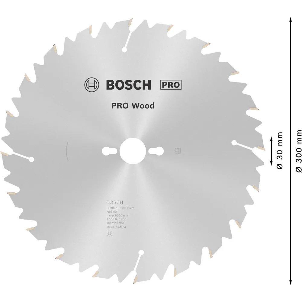 Bosch PRO Wood Kreissägeblatt 300 x 2,8 x 30 mm - 2608640700