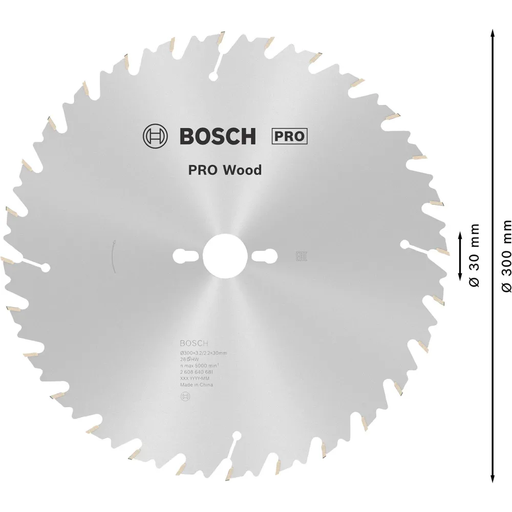 Bosch PRO Wood Kreissägeblatt 300 x 3,2 x 30 mm - 2608640681