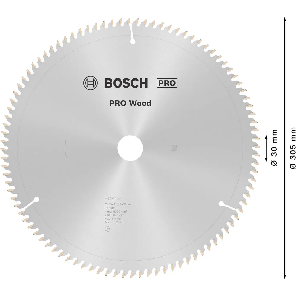 Bosch PRO Wood Kreissägeblatt 305 x 2,5 x 30 mm - 2608640442