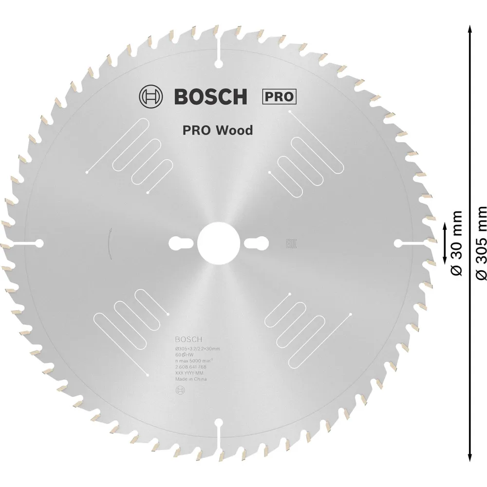 Bosch PRO Wood Kreissägeblatt 305 x 3,2 x 30 mm - 2608641768