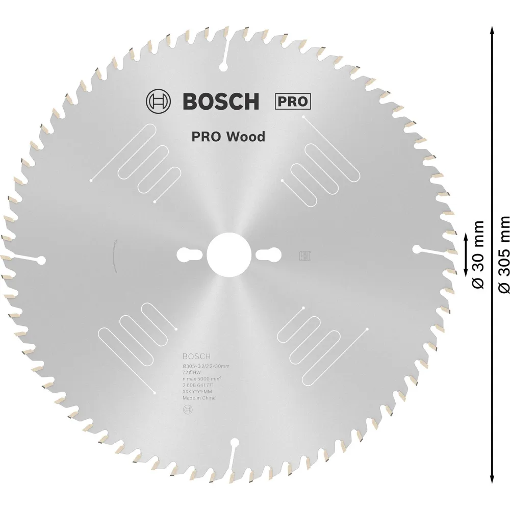Bosch PRO Wood Kreissägeblatt 305 x 3,2 x 30 mm - 2608641771