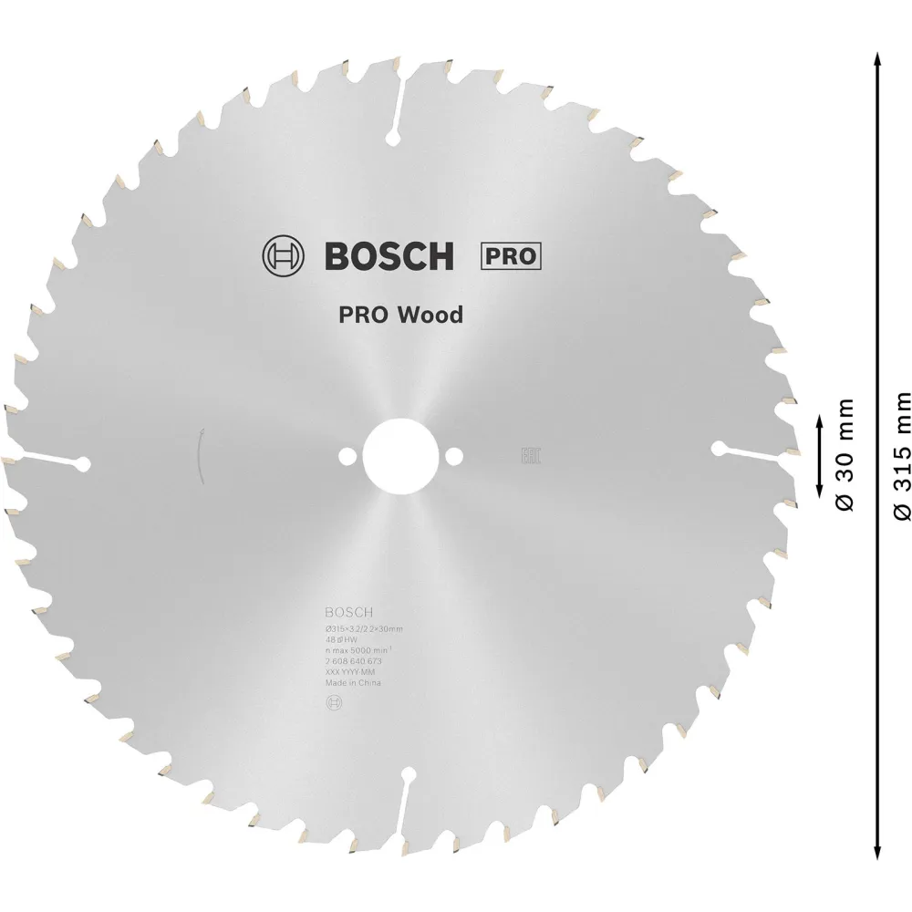 Bosch PRO Wood Kreissägeblatt 315 x 3,2 x 30 mm - 2608640673