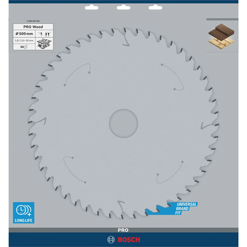 Bosch PRO Wood Kreissägeblatt 500 x 3,8 x 30 mm - 2608640705