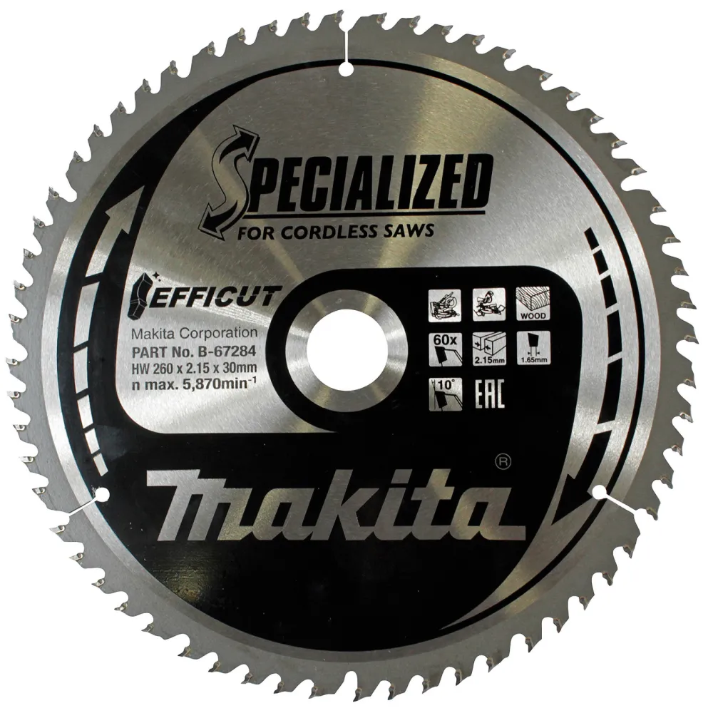 Makita EFFICUT Sägeblatt Holz 260 x 30 x 60Z - B-67284