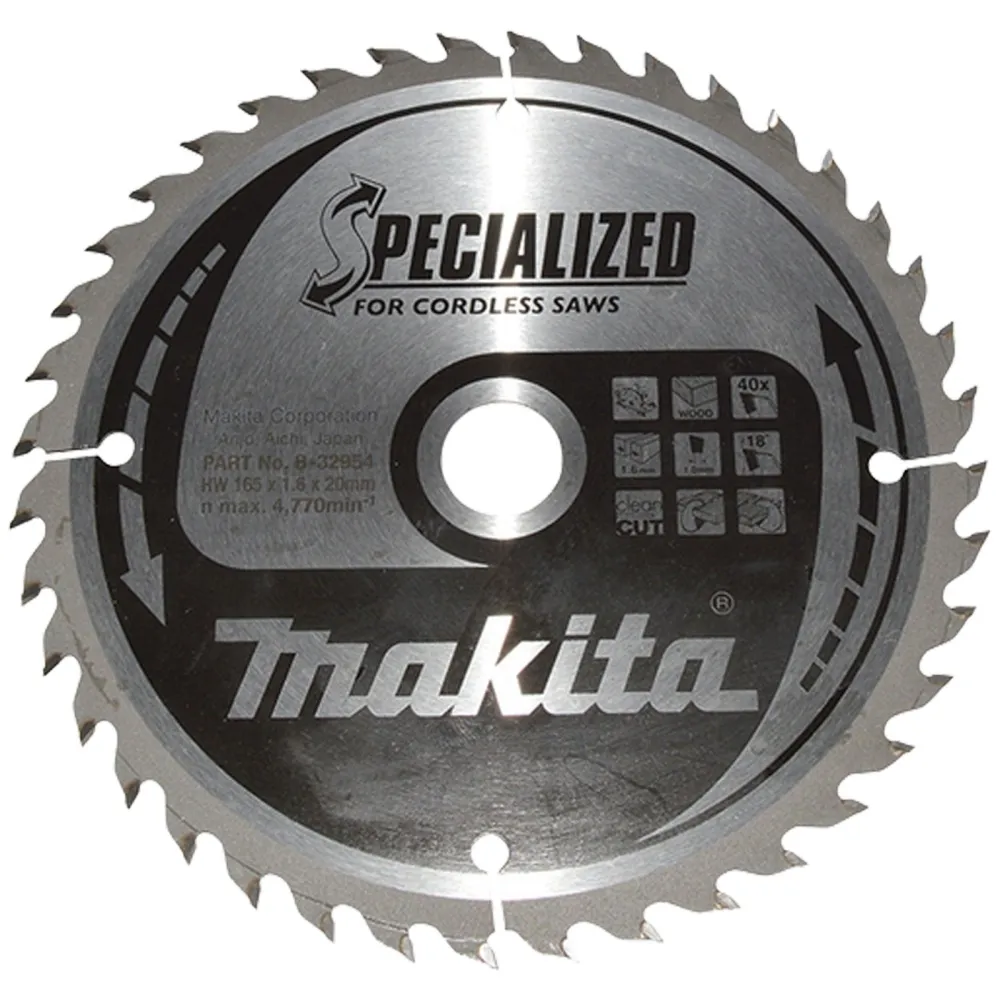 Makita SPECIALIZED Sägeblatt165x20x40Z - B-32954