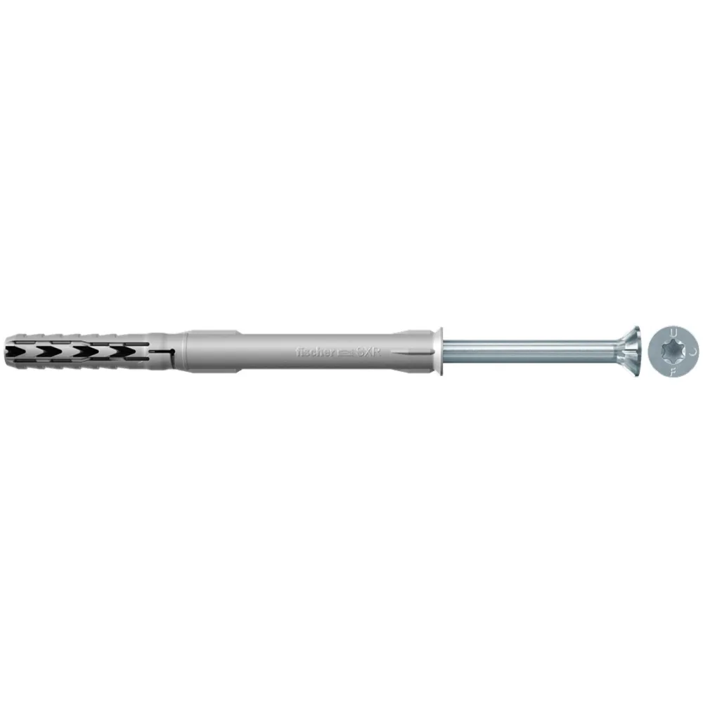 Fischer 50x Langschaftdübel SXR 10 x 100 mm T mit Sicherheitsschraube - 46264