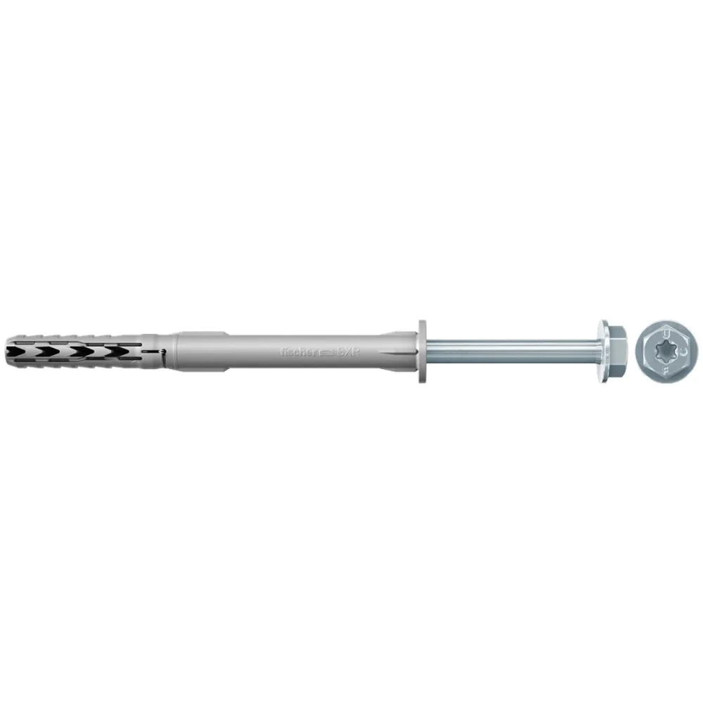 Fischer 50x Langschaftdübel SXR 10 x 120 mm T mit Sicherheitsschraube - 46265