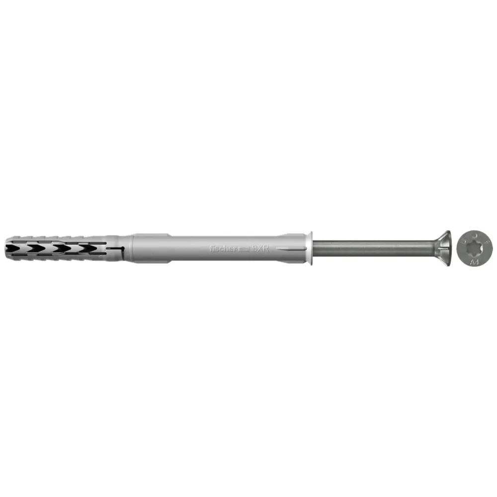 Fischer 50x Langschaftdübel SXR 10 x 200 mm T mit Sicherheitsschraube nicht rostender Stahl A4 46286