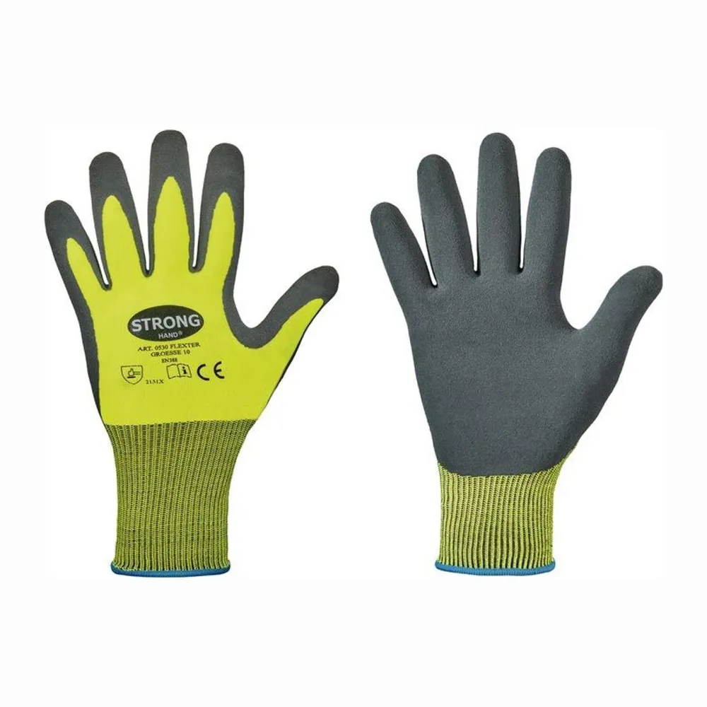 STRONGHAND Handschuhe Flexter neongelb / grau EN 388 PSA II Gr. 11 - 0530-11H
