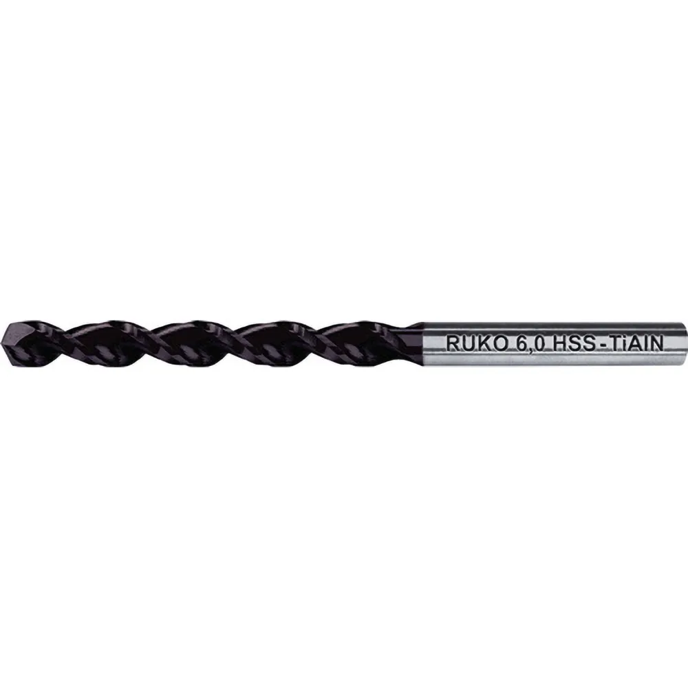RUKO 10x Spiralbohrer DIN 338 TL 3000 TiAlN HSS Ø 5,1 mm - 258051F
