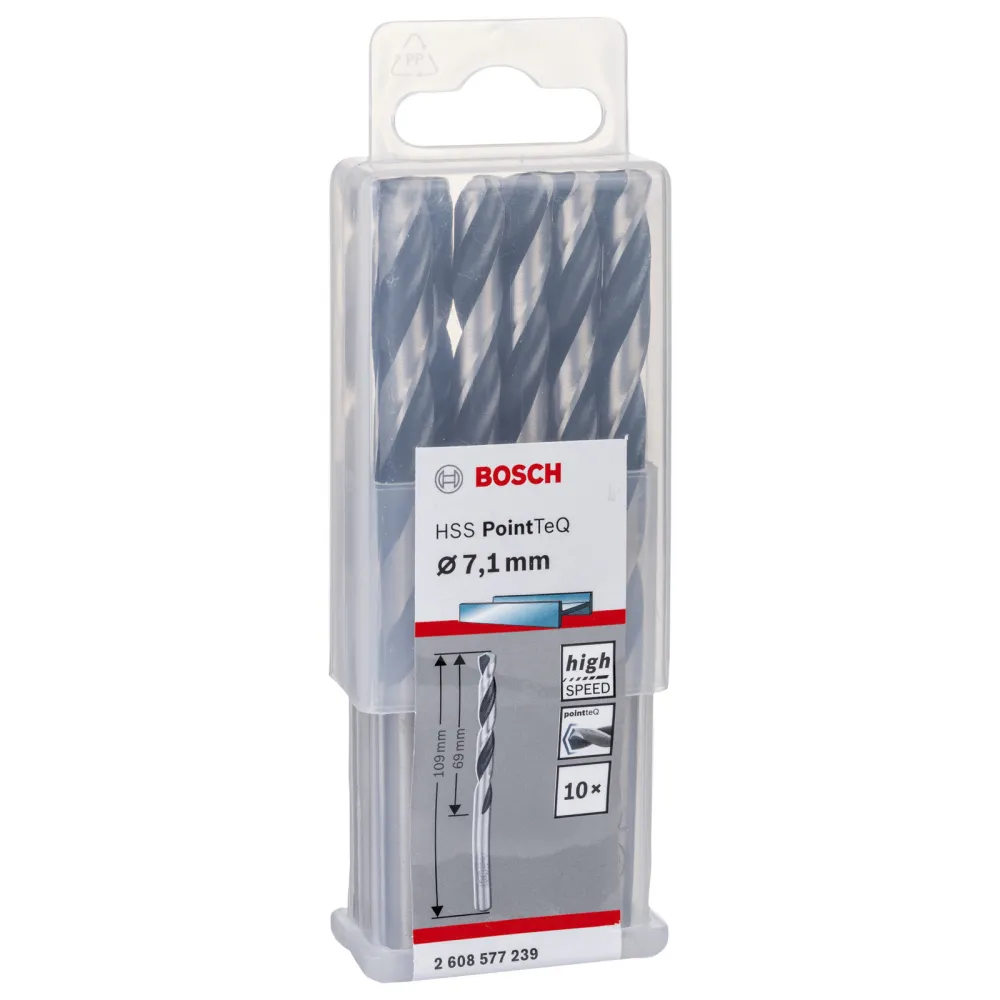 Bosch 10x HSS PointTeQ DIN 338 7,1 x 69 x 109 mm - 2608577239