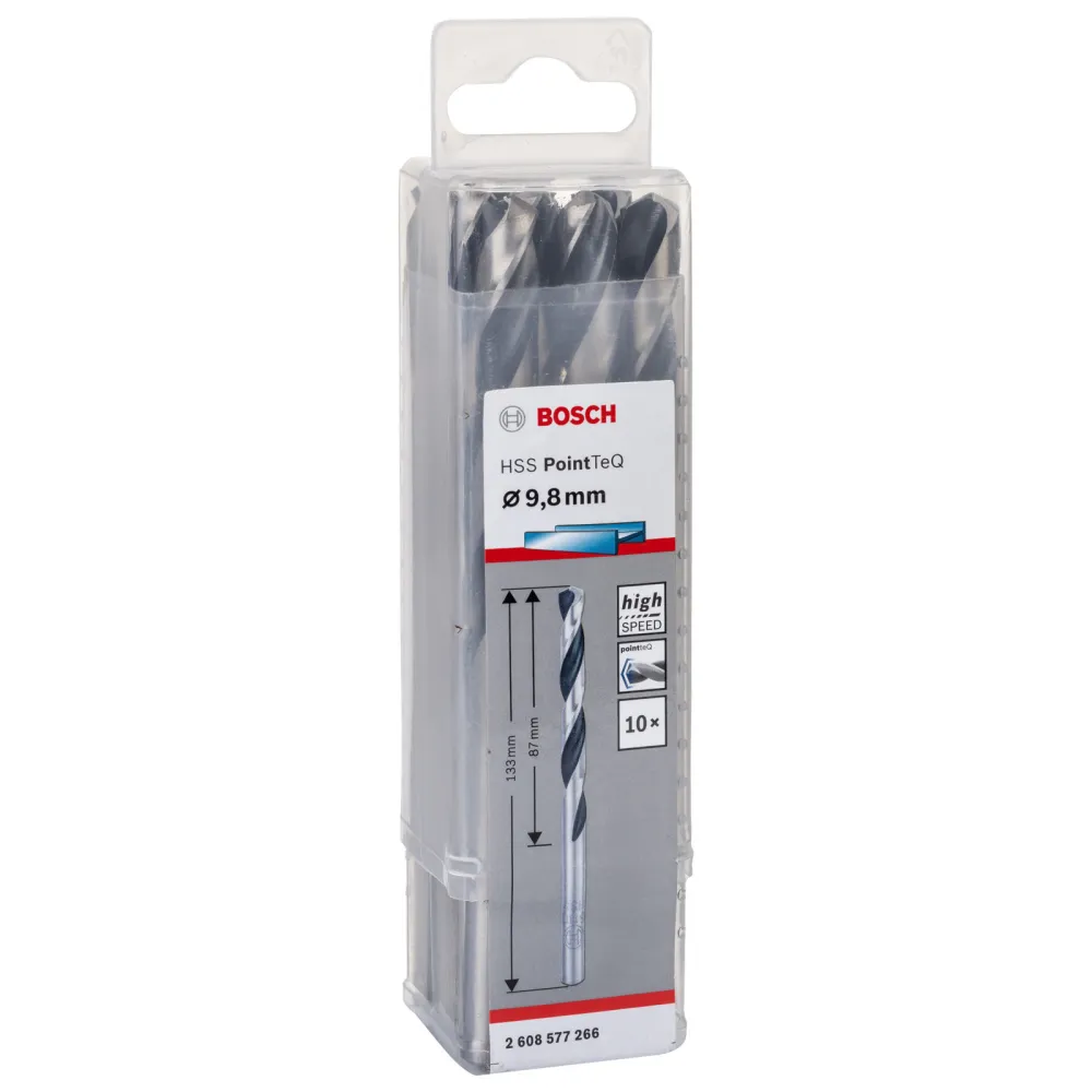 Bosch 10x HSS PointTeQ DIN 338 9,8 x 87 x 133 mm - 2608577266