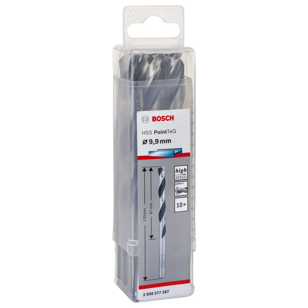 Bosch 10x HSS PointTeQ DIN 338 9,9 x 87 x 133 mm - 2608577267