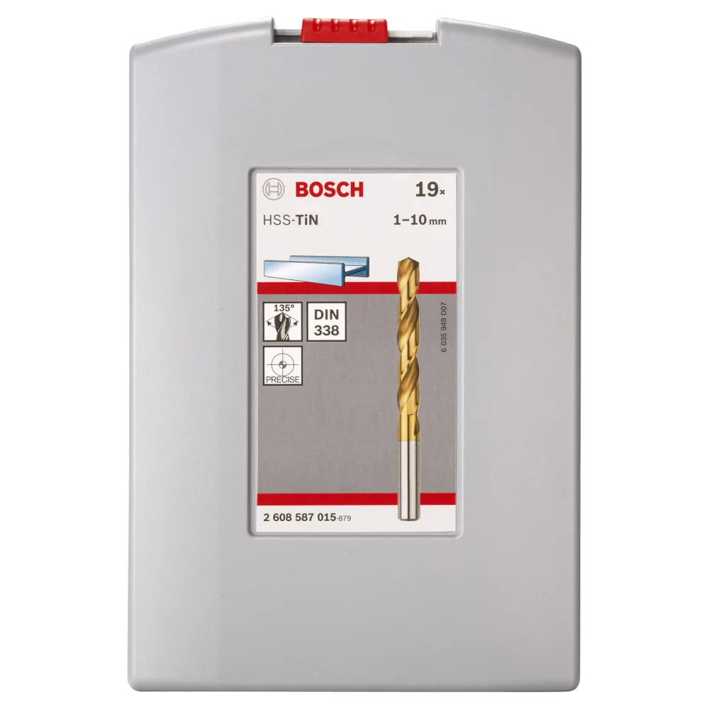 Bosch 19tlg. Metallbohrer-Set HSS-TiN (Titan-Beschichtung) ProBox - 2608587015