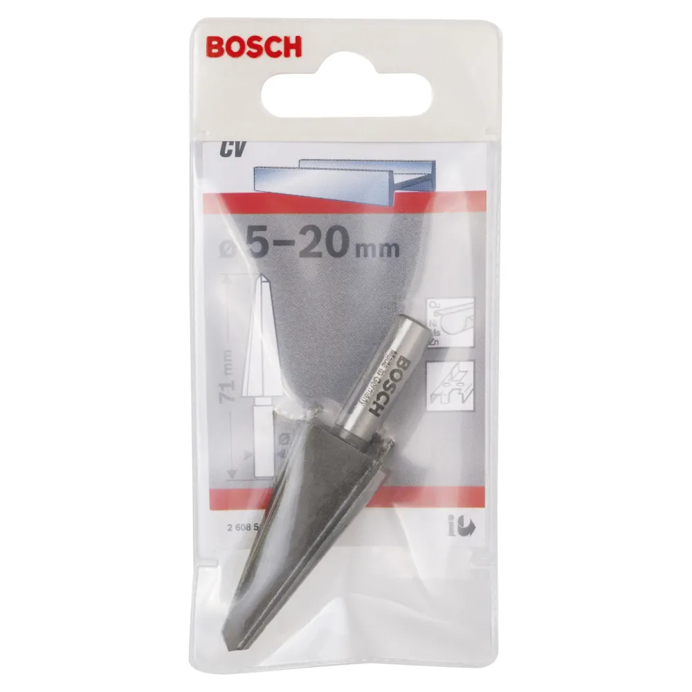 Bosch Blechschälbohrer Chrom-Vanadium zylindrisch 5 - 20 mm 71 mm 8 mm - 2608596669