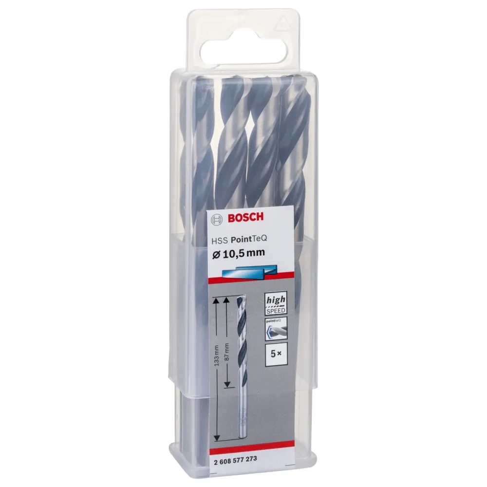 Bosch 5x HSS PointTeQ DIN 338 10,5 x 87 x 133 mm - 2608577273