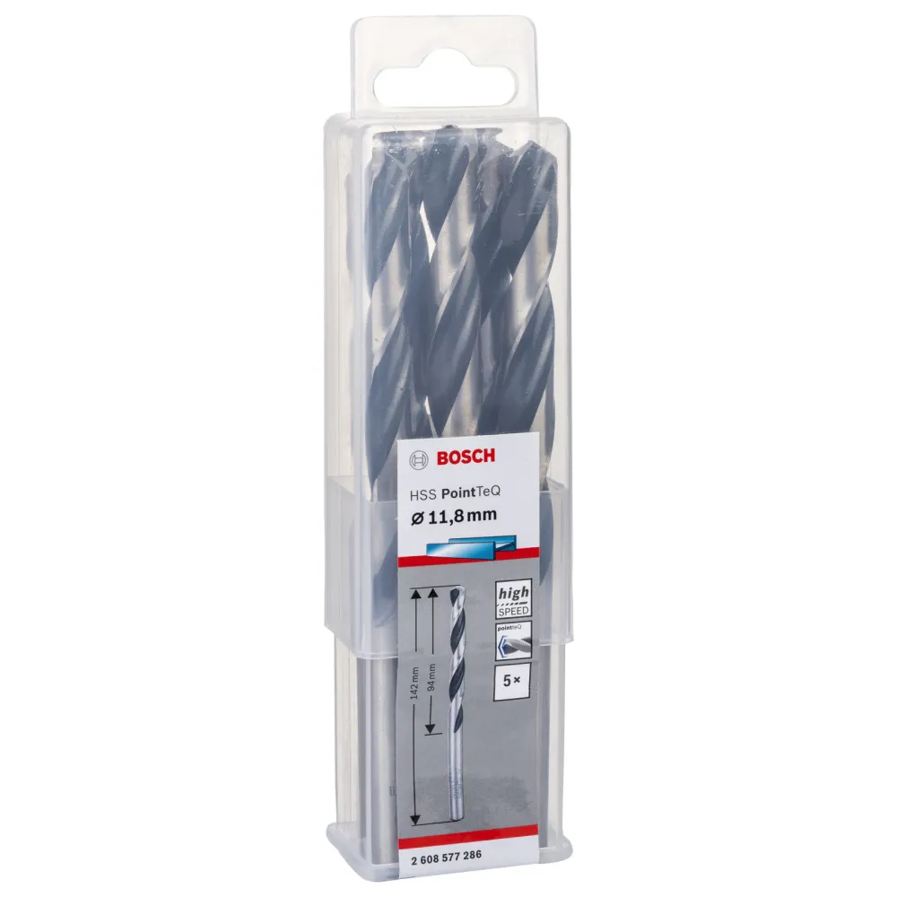 Bosch 5x HSS PointTeQ DIN 338 11,8 x 94 x 142 mm - 2608577286