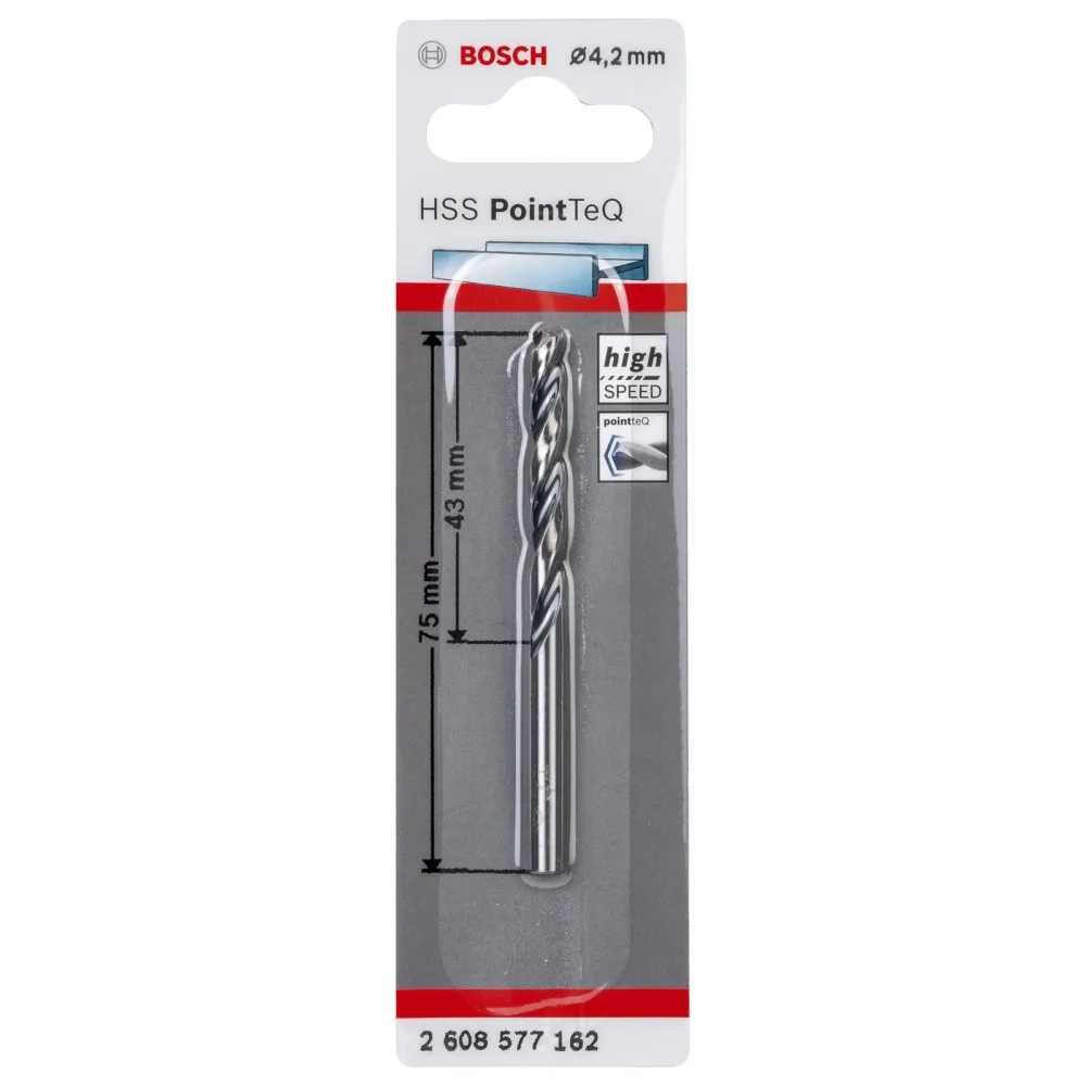 Bosch 1x HSS PointTeQ DIN 338 4,2 x 43 x 75 mm - 2608577162