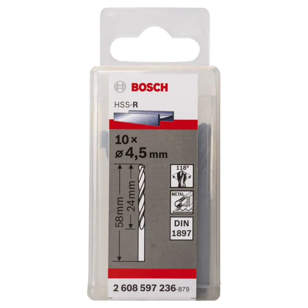 Bosch Karosseriebohrer HSS-R DIN 1897 4,5 x 24 x 58 mm - 2608597236