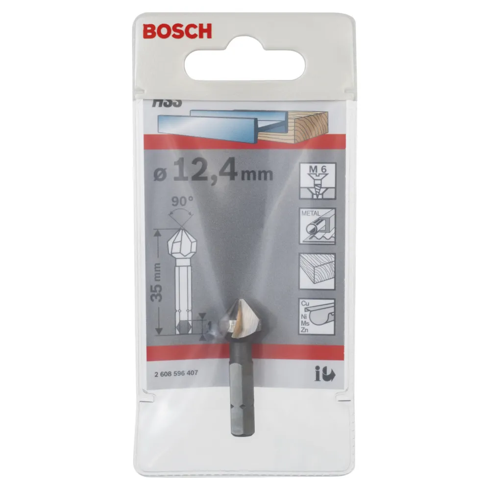 Bosch Kegelsenker 12,4 mm M6 35 mm 1/4" - 2608596407