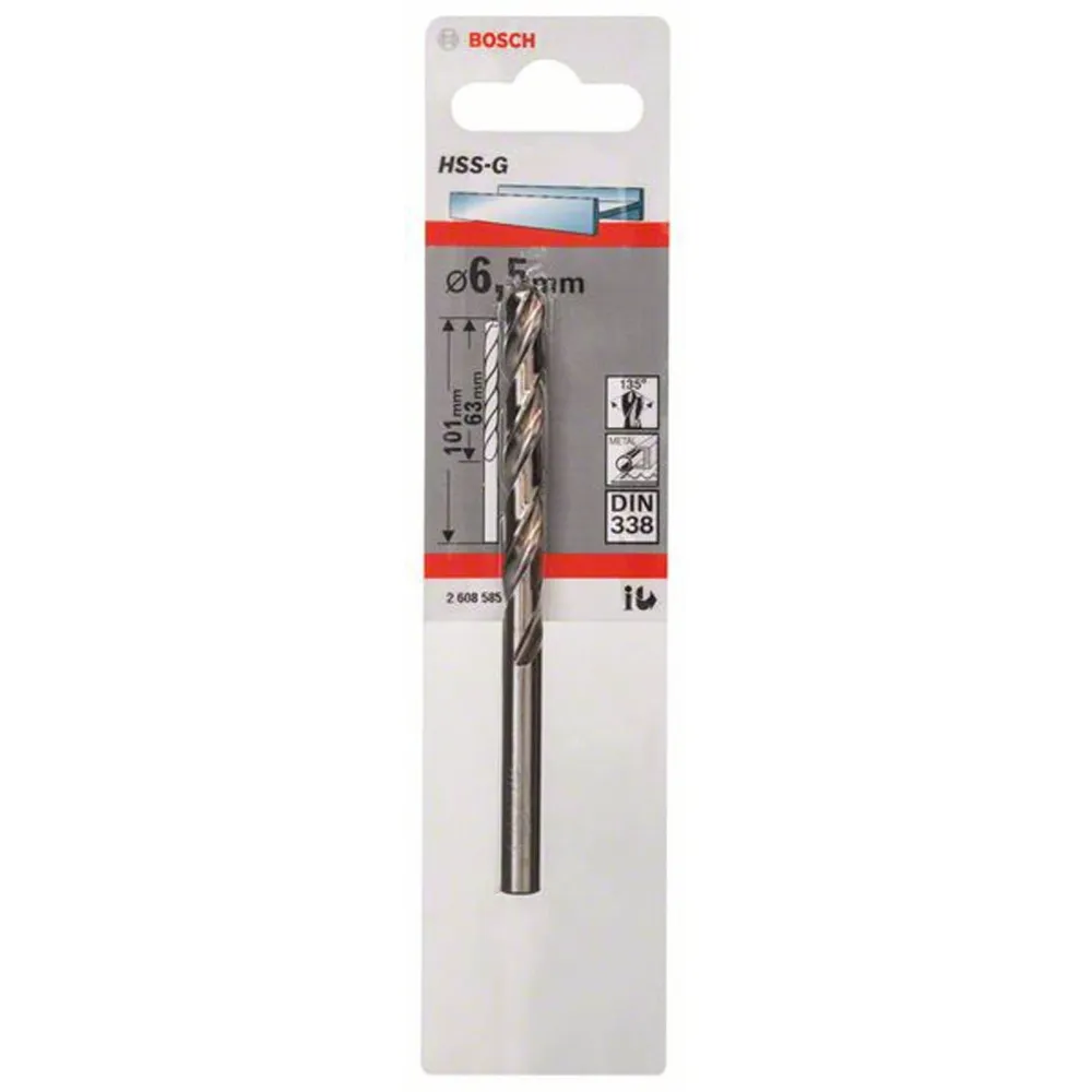 Bosch 1x Metallbohrer HSS-G DIN 338 6,5 x 63 x 101 mm - 2608585927