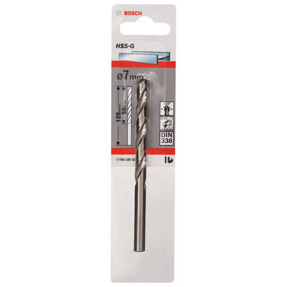 Bosch 1x Metallbohrer HSS-G DIN 338 7 x 69 x 109 mm - 2608585929