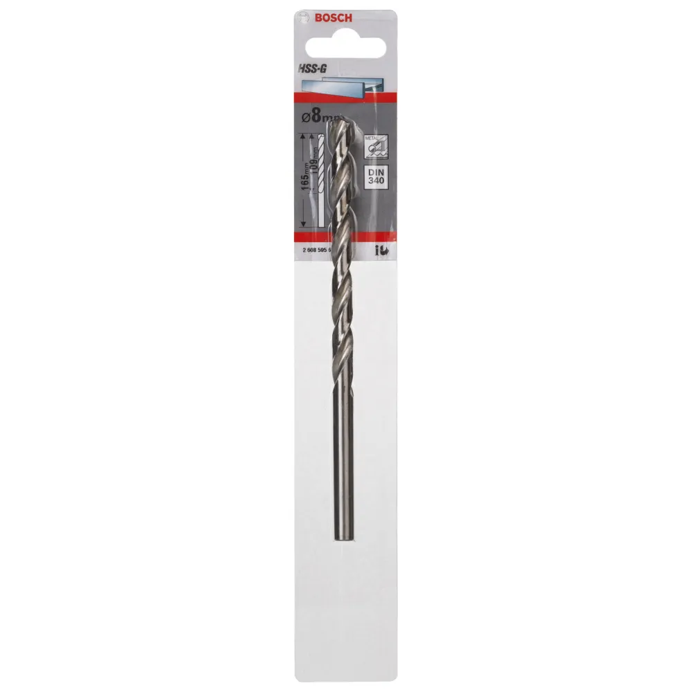 Bosch 1x Metallbohrer HSS-G DIN 340 8 x 109 x 165 mm - 2608595688