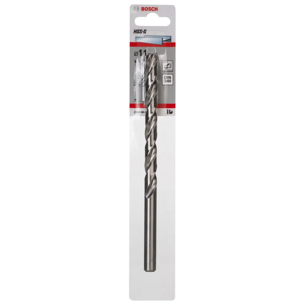 Bosch 1x Metallbohrer HSS-G DIN 340 11 x 128 x 195 mm - 2608595691