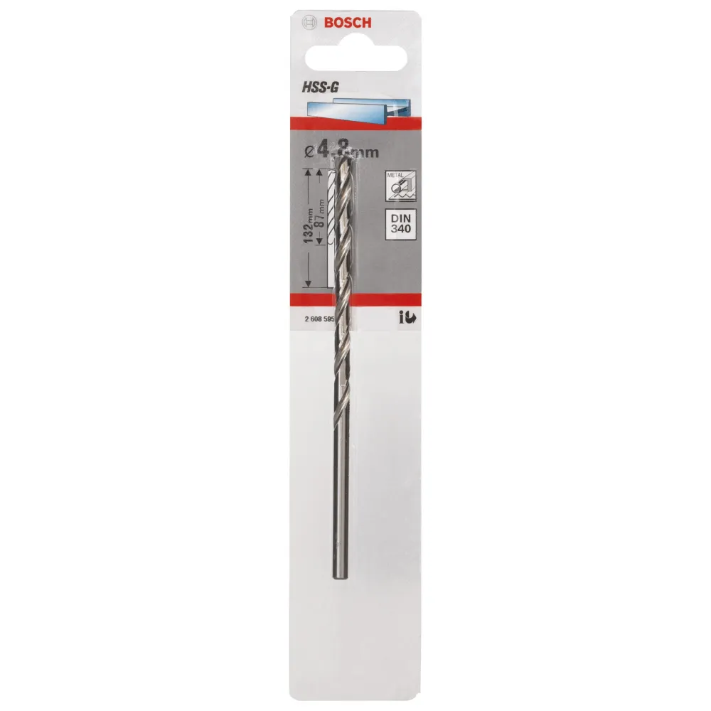 Bosch 1x Metallbohrer HSS-G DIN 340 4,8 x 87 x 132 mm - 2608595682
